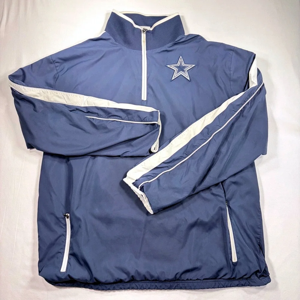 Vintage 90s Nike Dallas Cowboys Windbreaker Jacket Thrashed Distressed Mens M